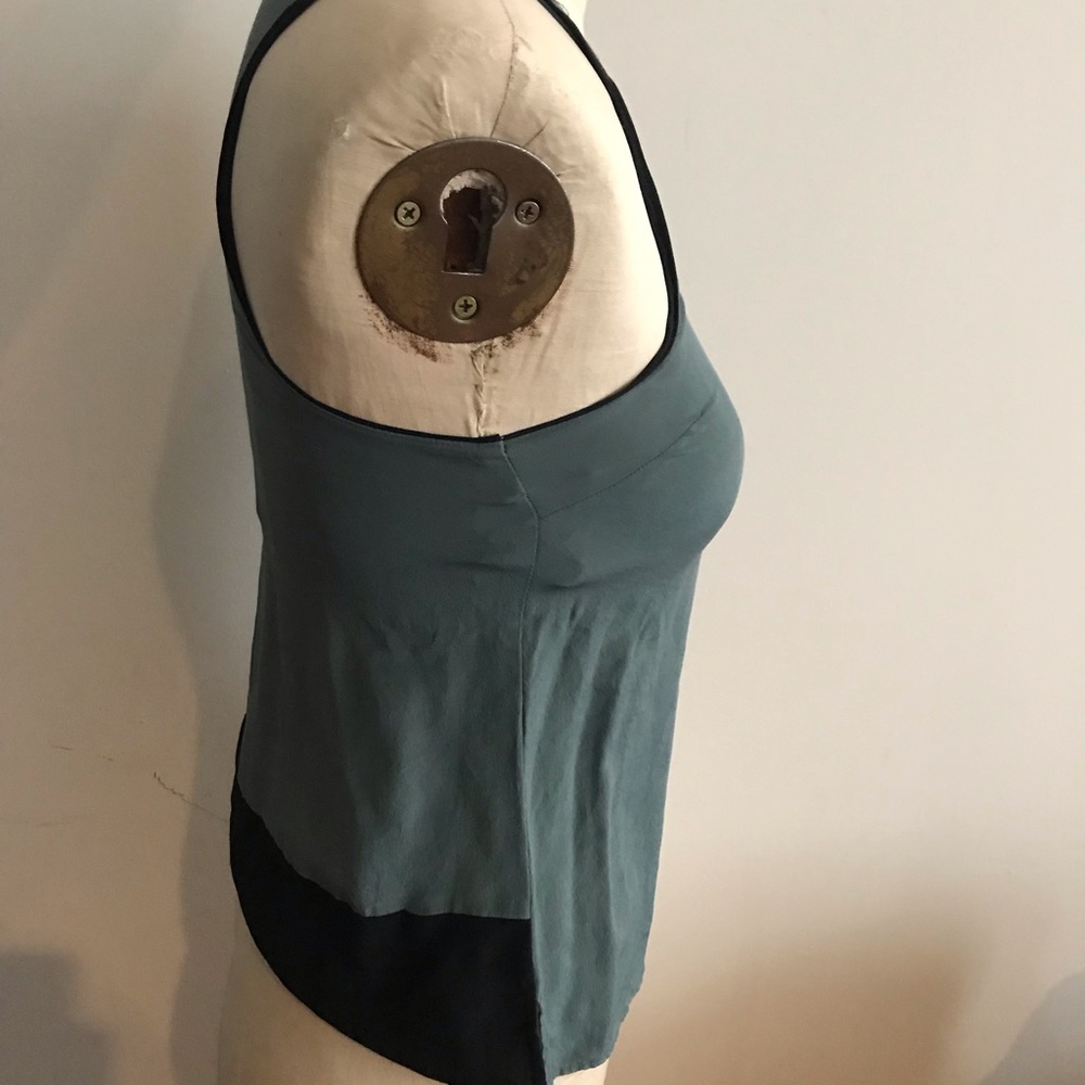 Anthropologie Green Black Maeve Colorblock Silk - Picture 5 of 8